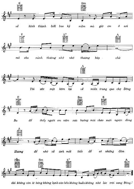 Sheet nhạc Người Em Vỹ Dạ 2